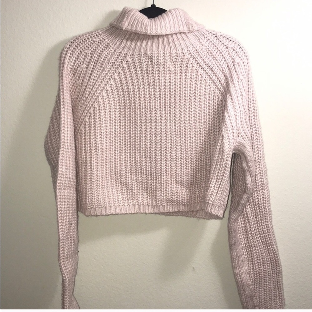NWT🎈LF Chunky pink cropped turtleneck sweater - Picture 2 of 4